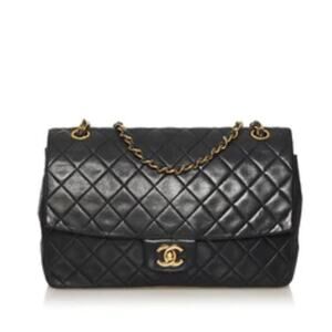 CHANEL CC Timless MATELASSE 34 Single Flap Double Chain Shoulder Bag Lambskin